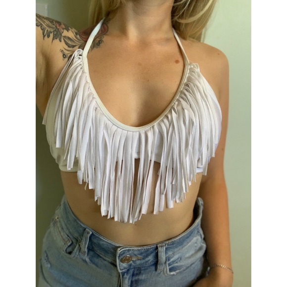 White fringe bikini top - Picture 7 of 13